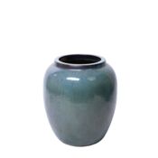 Glaseret blå havekrukke H.58xØ.50cm