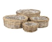 Runde plantekurve med plastindsats - 4 stk