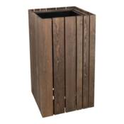 H.80x45x45cm indendørs plantekrukke i brun træ med indsats
