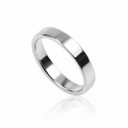 4mm Square Sølvfingerring m/k