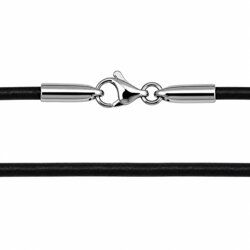 2 mm Læderhalskæder - sort/brun m/k