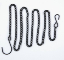 1 meter sort eller sølv kæde med 2 kroge