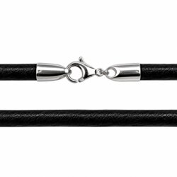 4 mm Læderhalskæder - sort/brun m/k