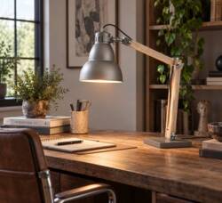 Rustik bordlampe i træ