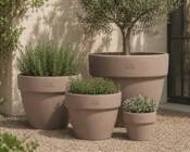 Italienske Klassiske Krukker I Choko Terracotta - Sæt med 4stk