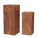 Høje rektangulære krukker med rust i corten stål - 2 størrelser