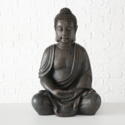 70cm stor Buddha figur i brun antik